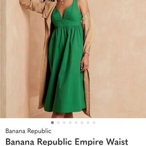 Banana Republic Emerald Green Dress Sweetheart Neckline- Petite 12